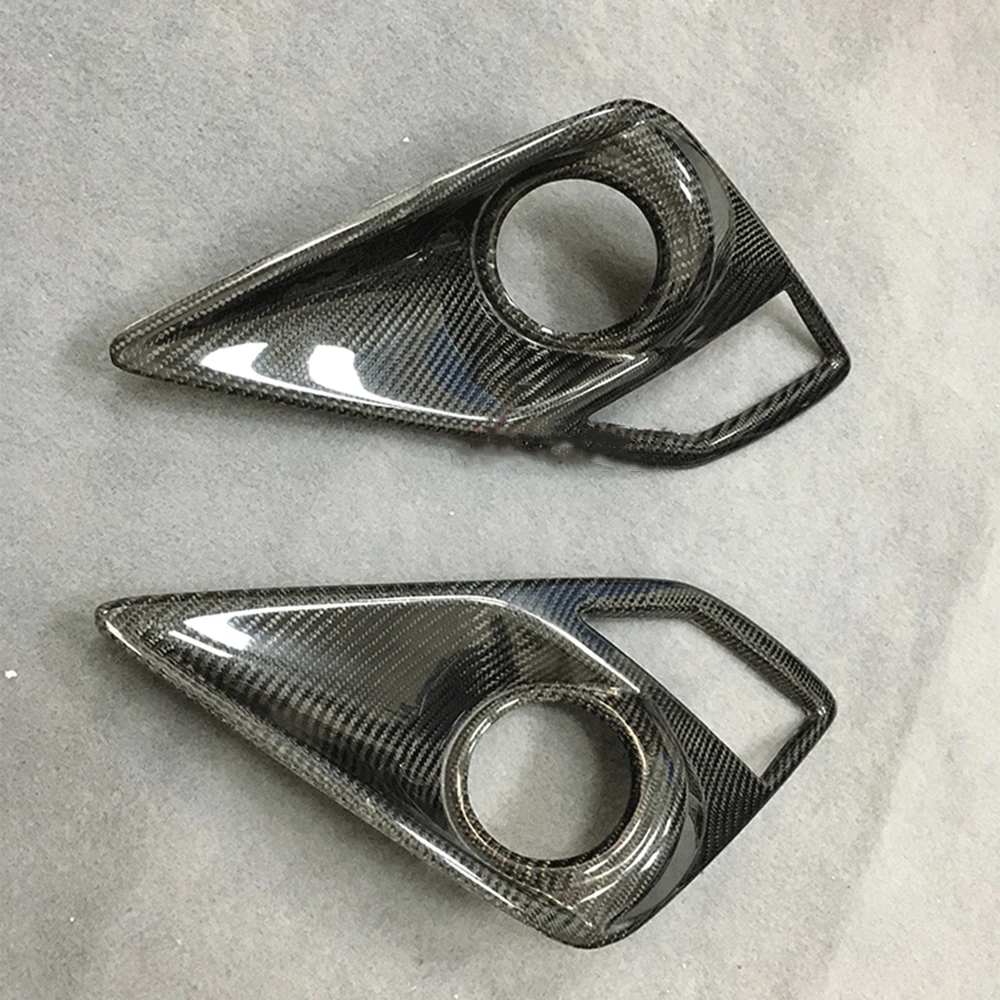 

2PCS Foglamp Car Exterior Decor Lighting Moulding Kits For 2012-2016 Toyota 86 Real Carbon Fiber Front Fog Light Lamp Cover Trim