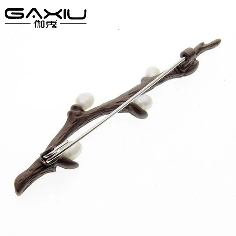 Имитация жемчуга цветок сливы броши для женщин серебряный цвет сплав женская