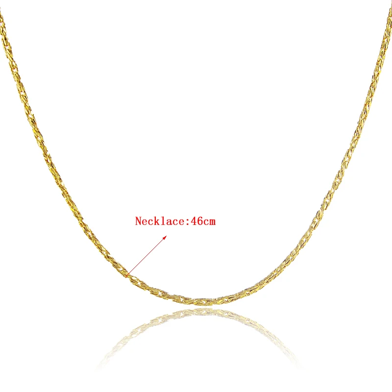 Ожерелье из настоящего золота 24 К ожерелье с крысиным хвостом 2 мм женский