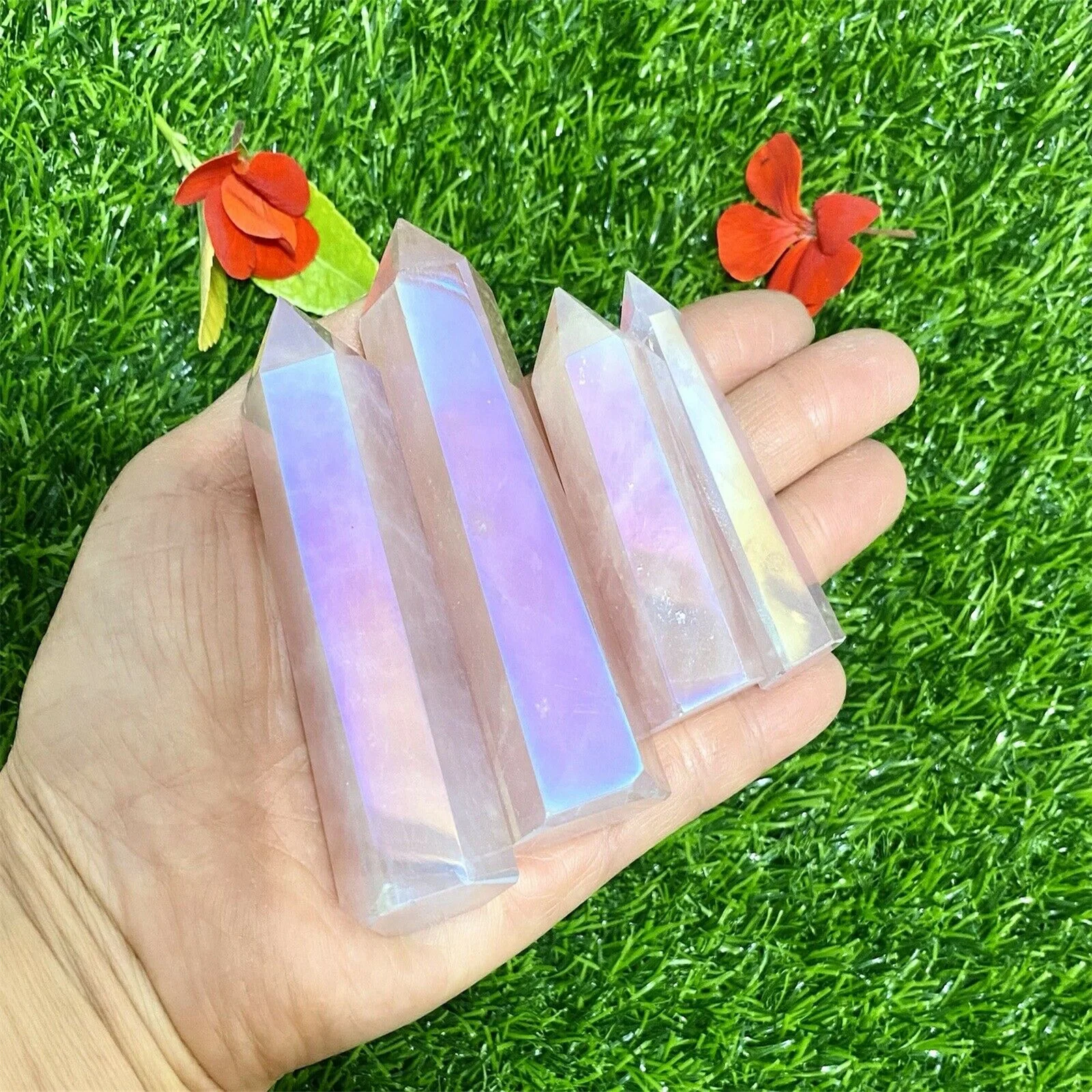 

NATURAL AURA ROSE QUARTZ CRYSTAL WAND GIFT