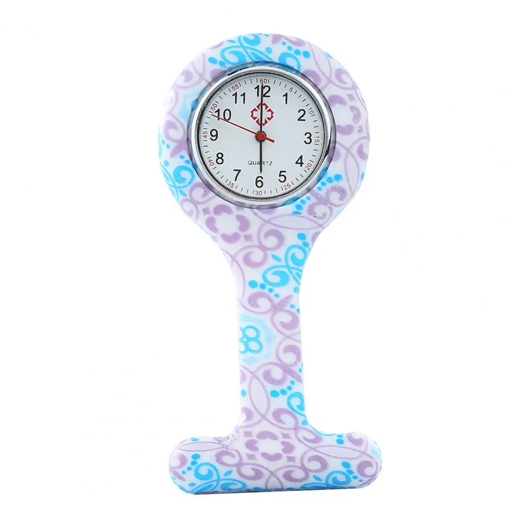Повседневные силиконовые часы медсестры многоцветный узор арабские цифры