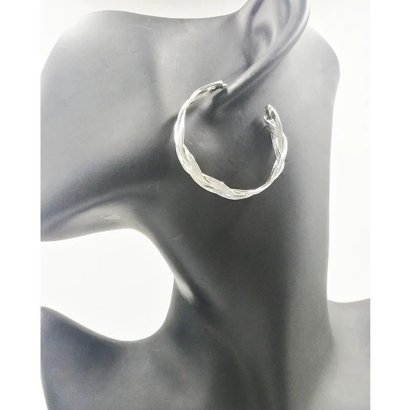 Couldxin Новые простые панк посеребренные бамбуковые круглые серьги