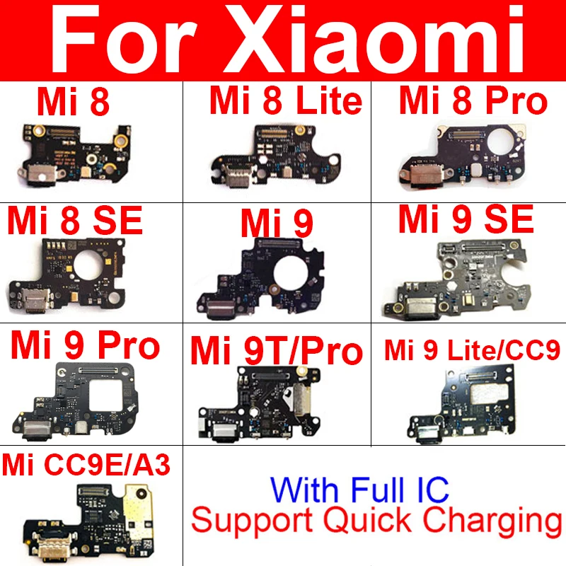 

Usb Charging Jack Port Board For Xiaomi Mi 8 8se 9 9T Pro Lite 9se CC9 CC9E Mi A3 Charger Plug Connector Flex Cable Board