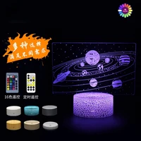disney earth universe starry sky 3d led night light colorful touch remote control desk lamp bedside lamp christmas birthday gift