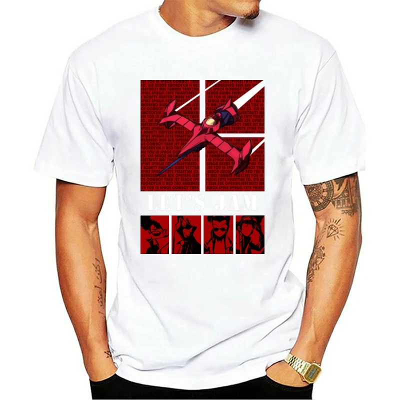 

2019 Funny Cowboy Bebop Lets Jam Anime Manga T-Shirt Tees