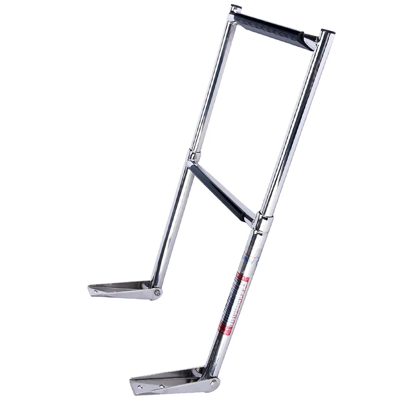 Двухступенчатая телескопическая лестница для лодки 2 ступени из нержавеющей