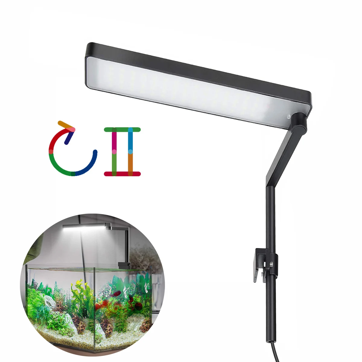 저렴한 Chihiros-C2 C II 시리즈 LED 조명 미니 나노 클립 램프, 수족관 식물 성장등 블루투스 컨트롤러 일출 일몰