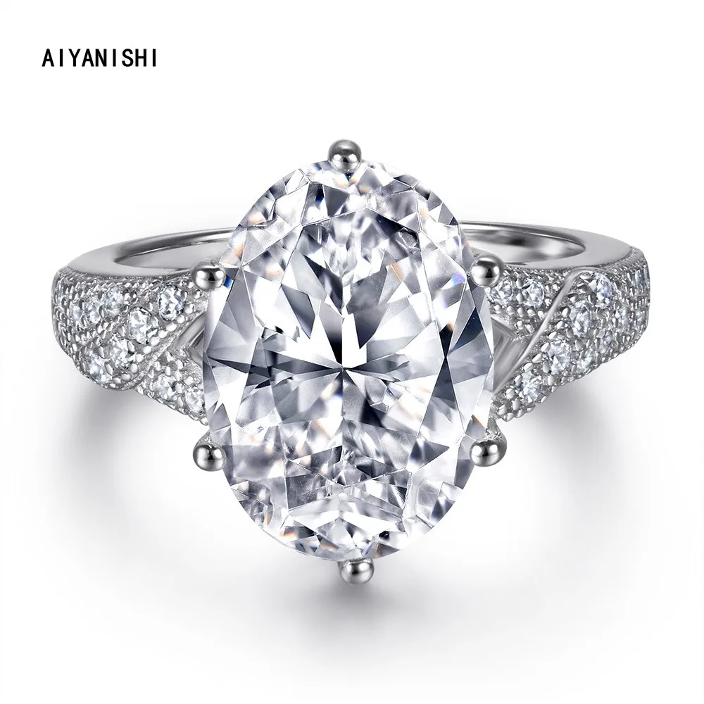 Женские большие овальные кольца AIYANISHI обручальное кольцо из стерлингового