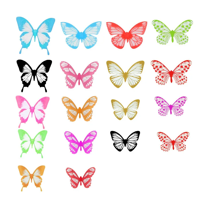 

18pcs/sheet New Colorful 3D Butterfly Wall Sticker Refrigerator Window Wall Decoration Girl's Room Butterfly Decoration Supplies