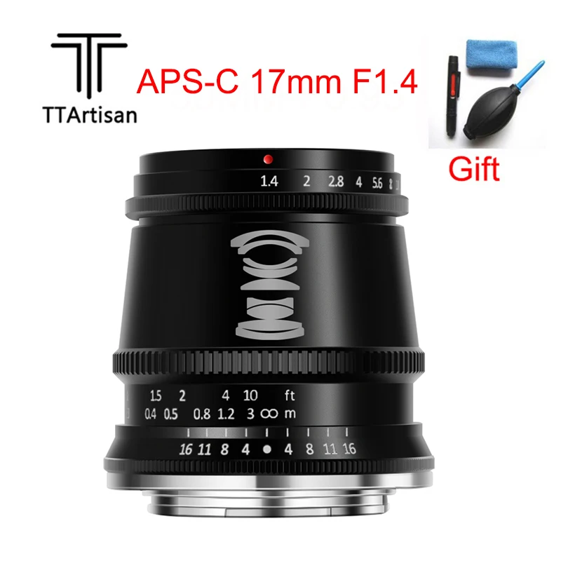 

TTArtisan 17mm F1.4 Large Aperture Camera Lens APS-C MF Wide Angle Lens for Fujifilm X Canon M EF-M EOS-M Sony E M4/3 Mount