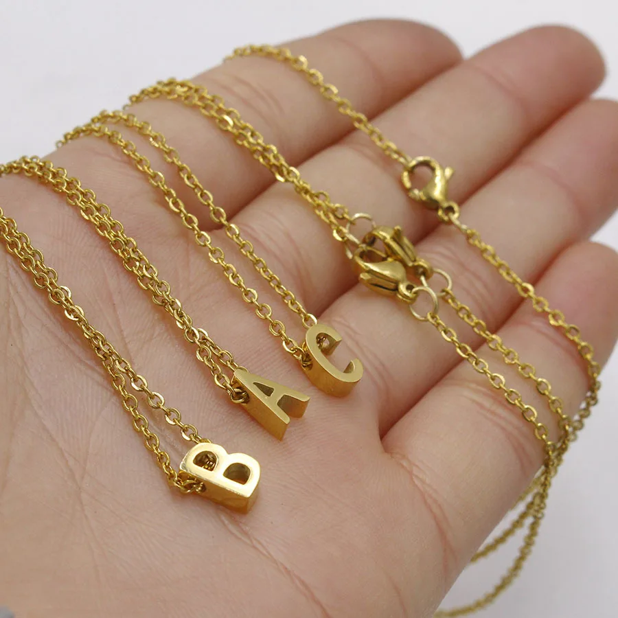 

Stainless Steel Initial Necklace A-Z Letter Necklace Necklaces For Women Bridesmaid Gift