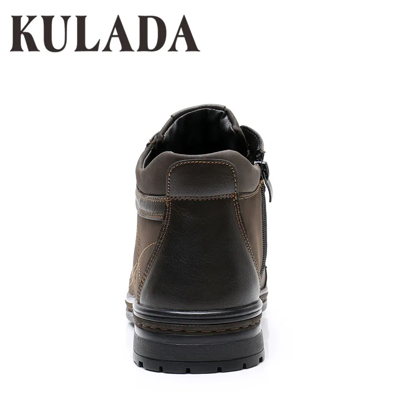 KULADA/Лидер продаж Мужские ботинки наивысшего качества Зимние ботильоны на