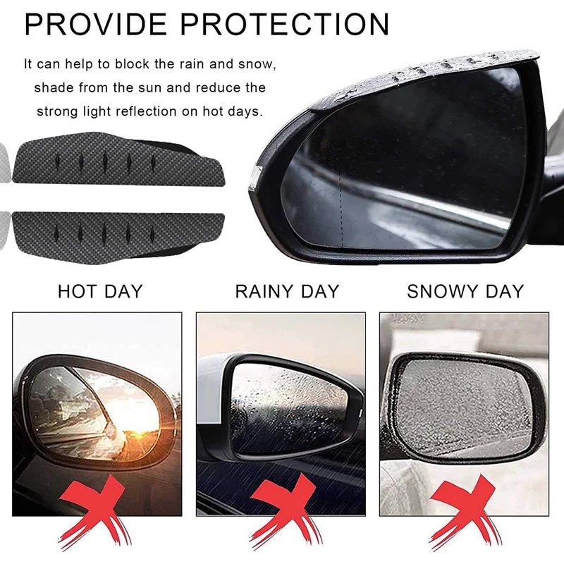 

Mirror Rain Visor Smoke Guard Carbon Fiber Rear View Side Mirror Rain Eyebrow Cover for Car,Truck,SUV
