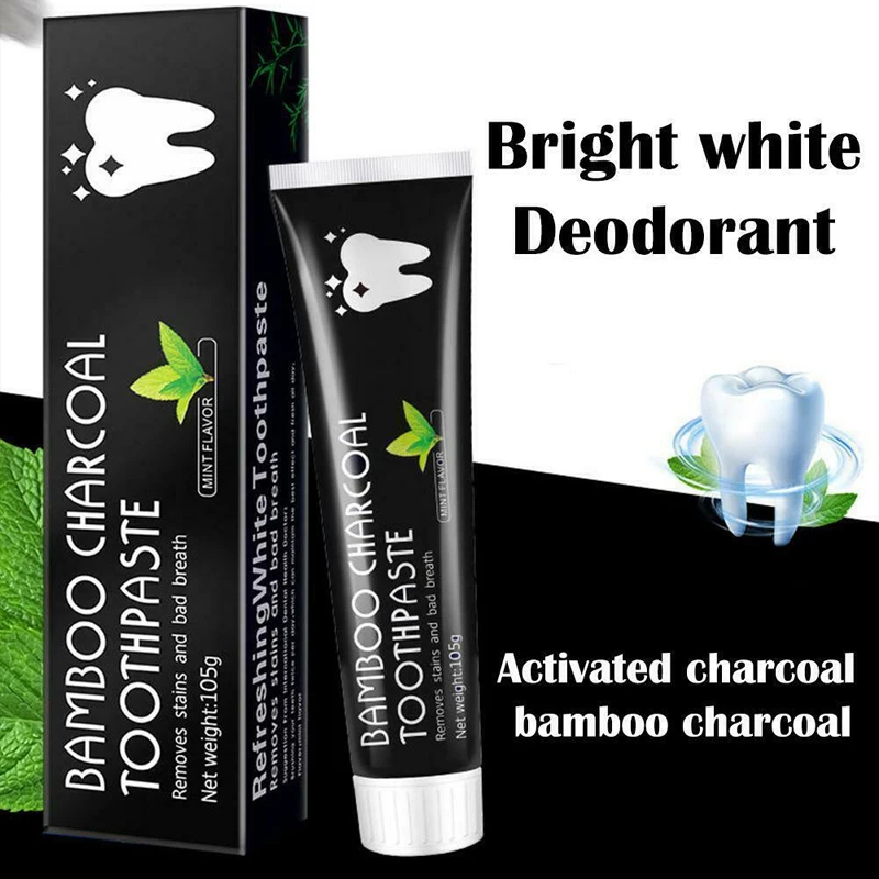 

Coconut Shell Black Charcoal toothpaste Teeth Whitening Clean Foam Removes Dental Plaque Oral Odor Toothpaste Dental Care Tool