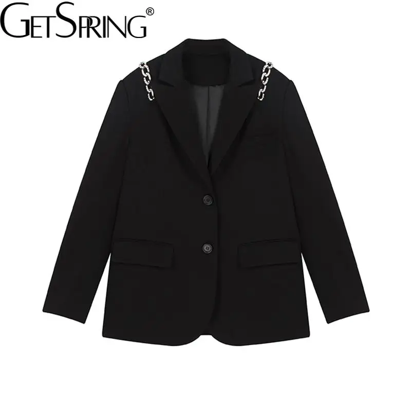 

Блейзер Женский, однобортный, с бриллиантами, длинный рукав, осень