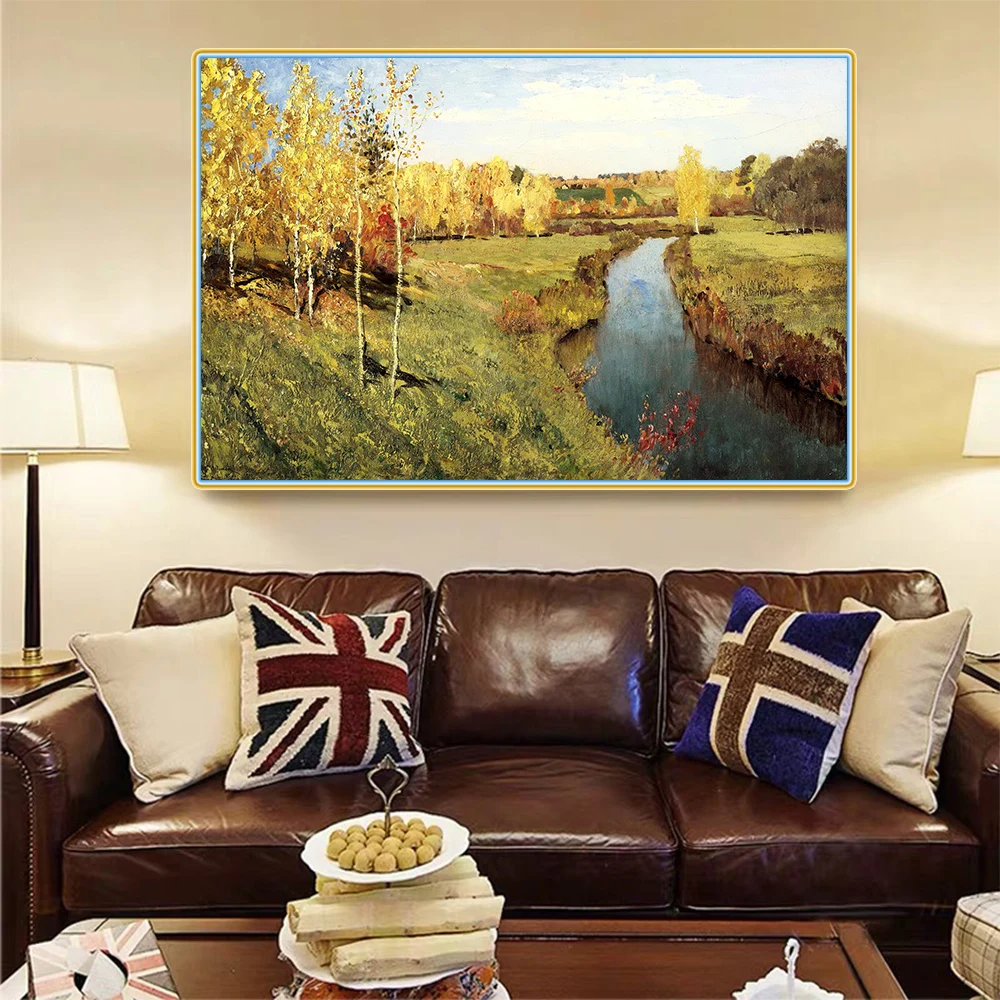 Цитон Левитан Исаак Илич Golden Золотая осень Canvas холст картина маслом