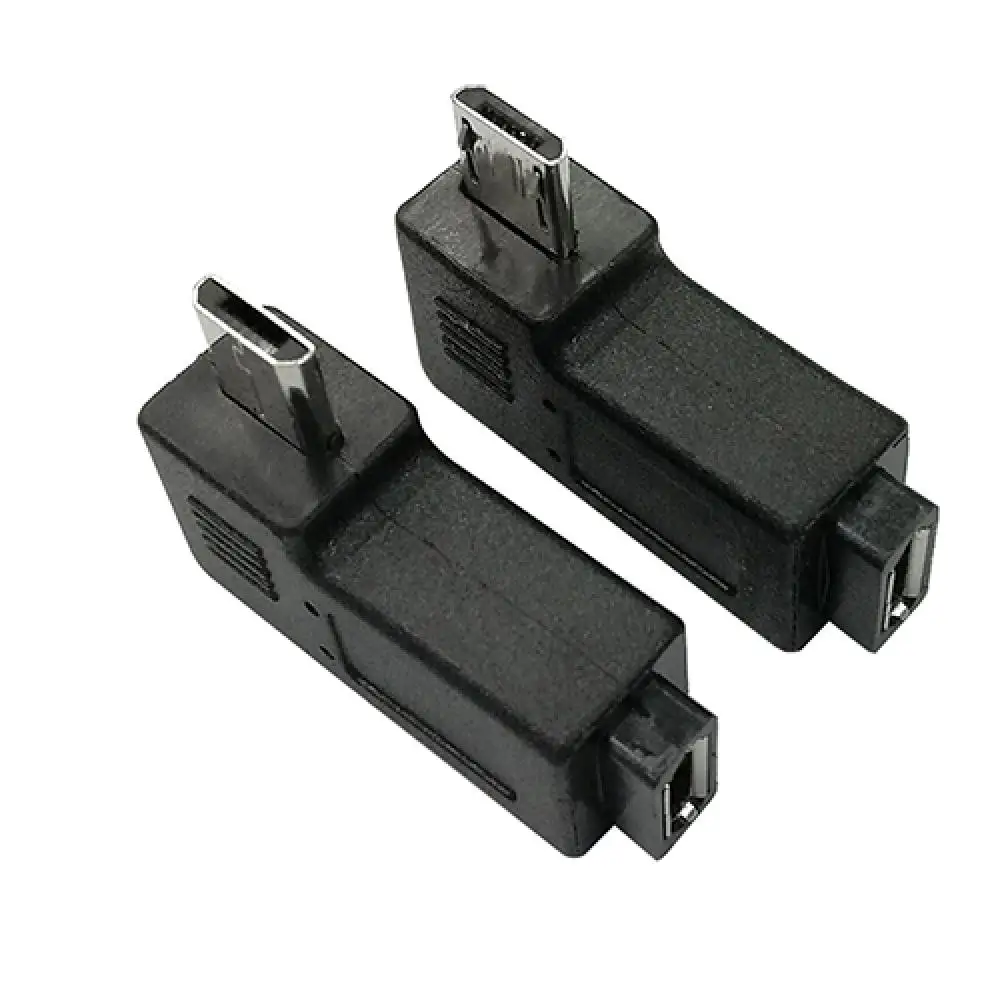 Новое поступление 2 шт. 90 градусов мини USB гнездо к микро Штекерный адаптер Разъем