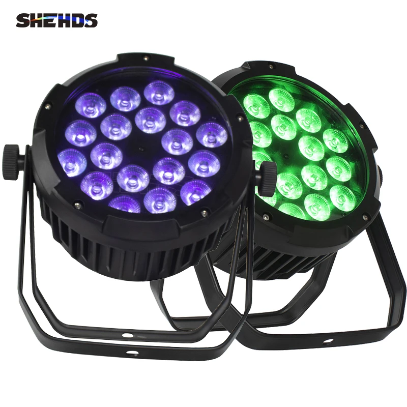 

SHEHDS Hot Sales LED Flat Waterproof 18x18W Par Light DMX Controller Party Dj Disco Bar Strobe Dimming Effect Projector