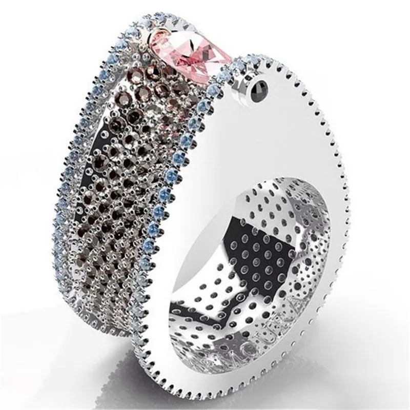 Модный Ежик полный с украшением в виде кристаллов женские кольцо мода сплав