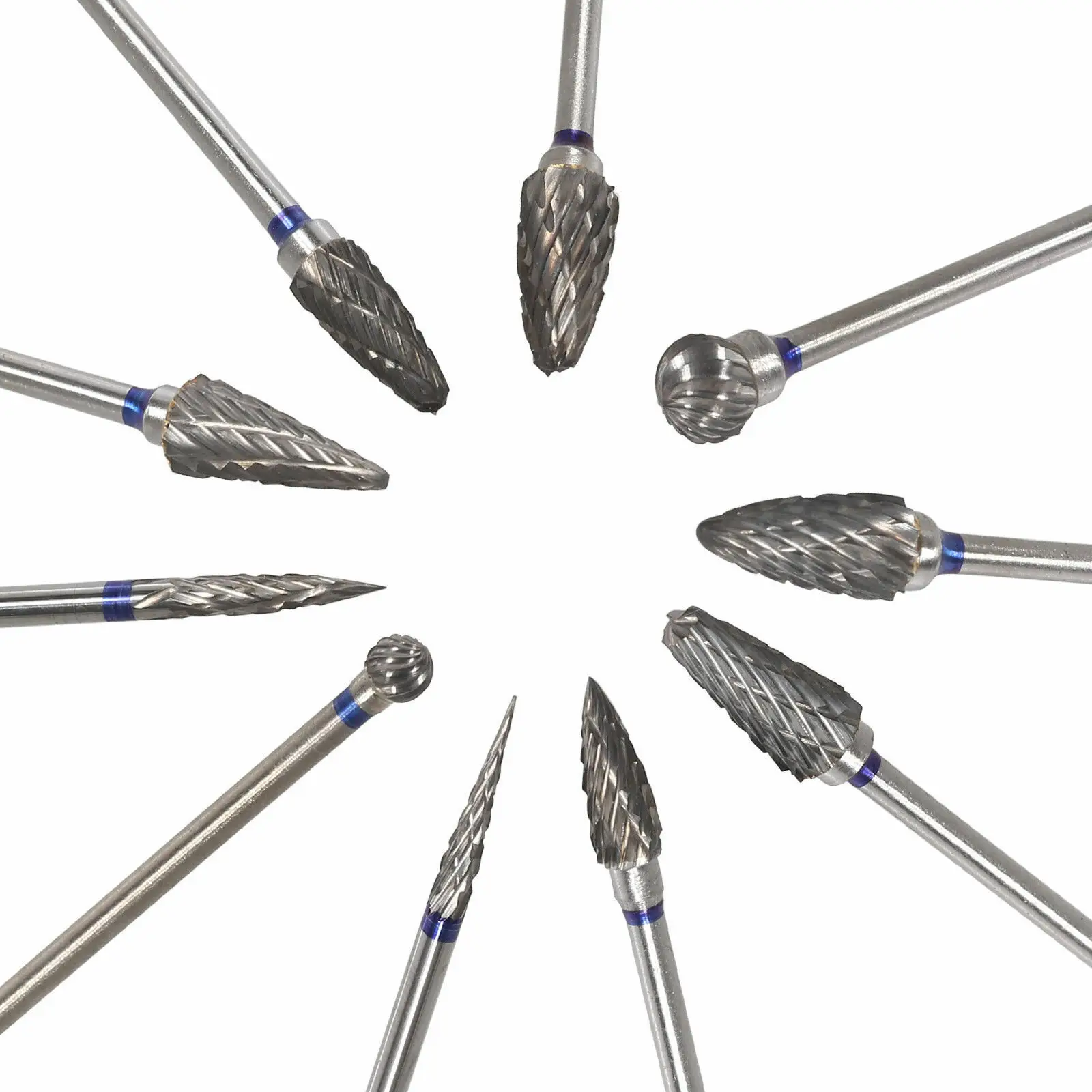 10PCS Mixed Type Dental Tungsten Carbide Drills/Burs fit Lab Polishing Marathon 2.35mm HP | Красота и здоровье