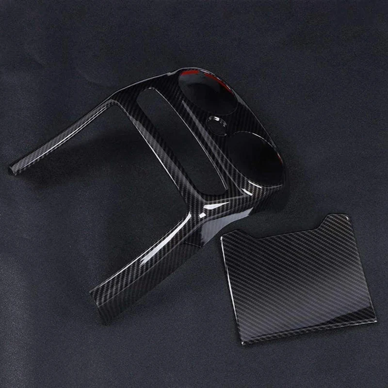 

for Benz C Class W205 2019 2020 Car Carbon Fiber Rear Air Outlet Vent Frame Armrest Anti-Kick Cover Trim Accessories