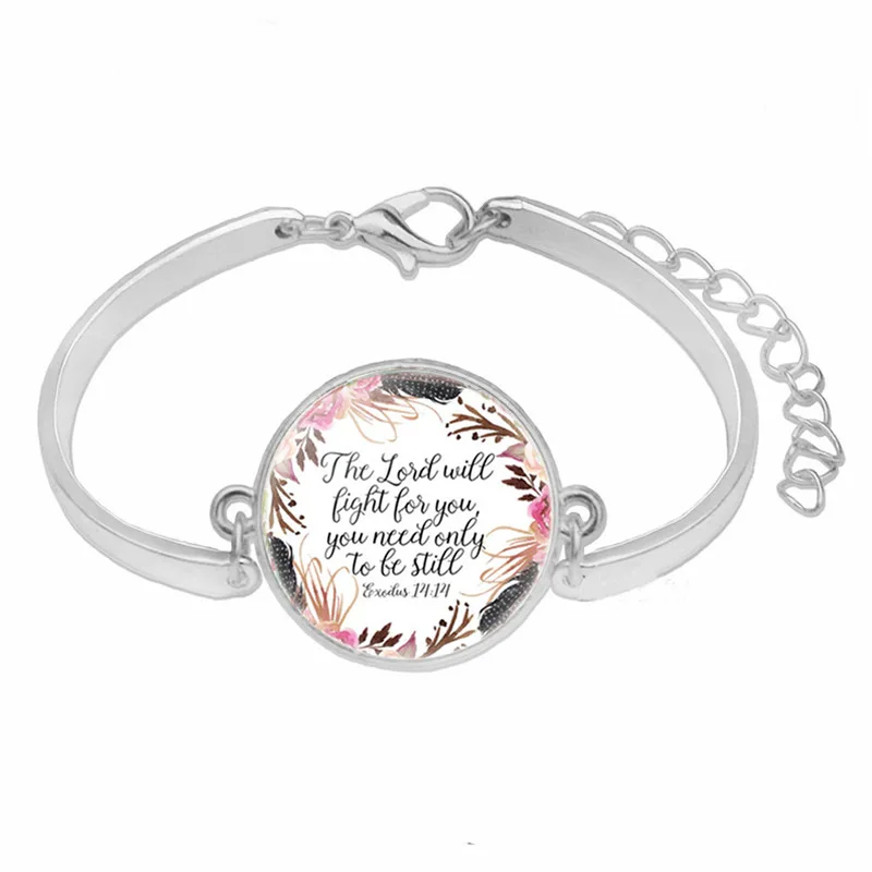 Модный Psalm браслет Художественный принт стеклянный купол Амулеты Браслет