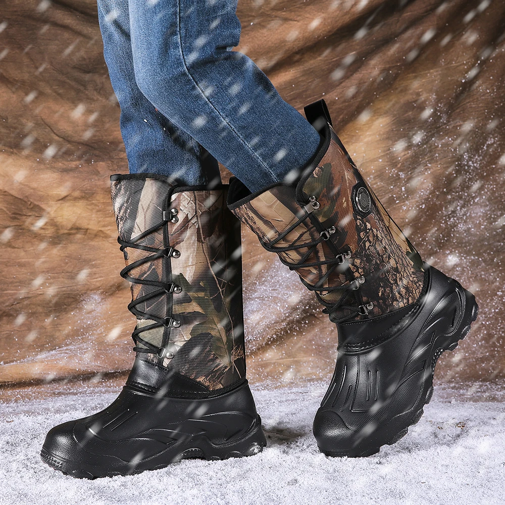 Зимние охотничьи ботинки Jumpmore, рыбацкая обувь, теплая хлопковая обувь с  мехом, зимние ботинки, Уличная обувь для рыбалки, Рабочая обувь для фермы,  Размер 40-46 | AliExpress