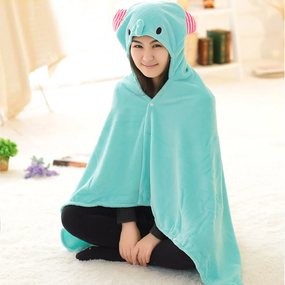 Теплая накидка из кораллового флиса с героями мультфильмов для офиса студентов