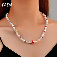 yada fashion mini simulation mushroom presentsnecklace for women jewelry necklaces statement imitation pearl necklace se210048