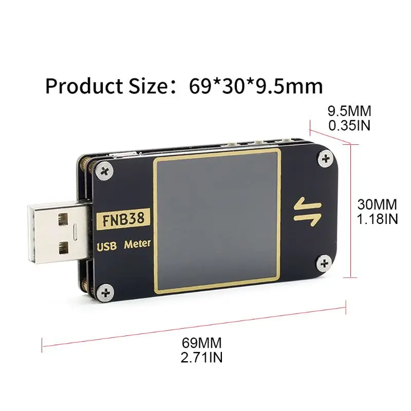 

FNB38 Current Voltage Meter USB Tester QC4+ PD3.0 2.0 PPS Fast Charging Protocol B85C