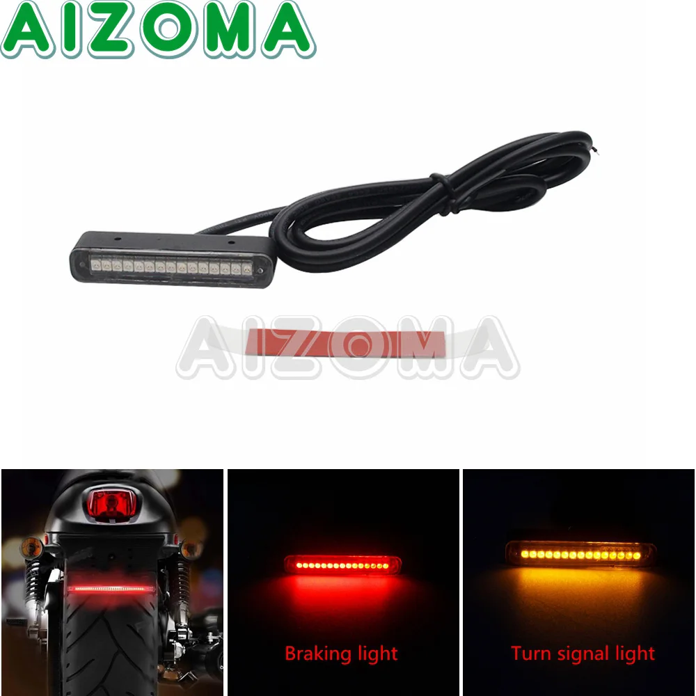 

Mini Motorcycle LED License Plate Light Universal Motorbike Strip Turn Signal Rear Tail Light Car Auto For Honda Kawasaki Suzuki