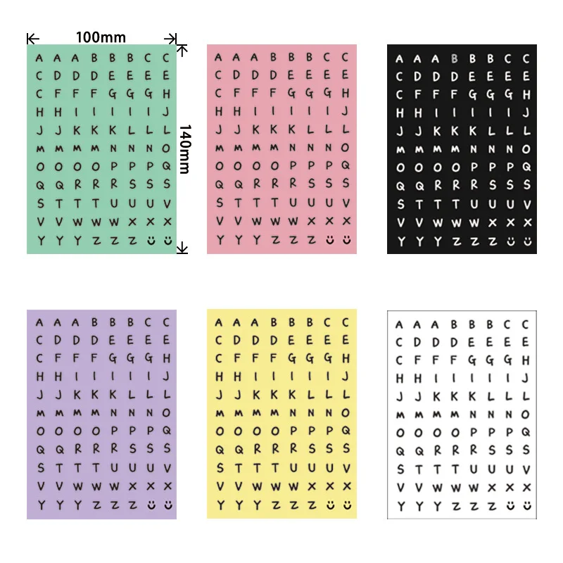 

1 sheet Lot English Alphanumeric Marking Materials Color Black and White Stickers Salt Stickers Small Patterns Craft Stationery