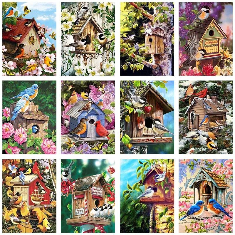

Diamond Painting 5D Diamonds DIY Bird Cross Stitch Full Square Round Drill Embroidery Colorful Handmade Home Room Wall Decor