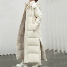 Новинка 2022, зимняя хлопковая куртка, Женская приталенная модная пуховая куртка, однотонная толстая пуховая парка, Женская пуховая куртка с капюшоном