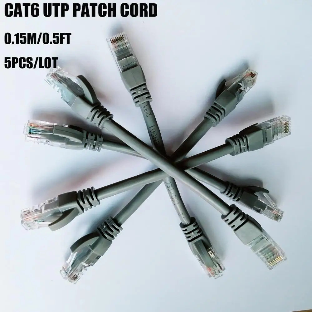 Ethernet кабель 5 шт./лот 0 фута сетевой RJ45 Cat6 UTP 15 см патч корд для модема