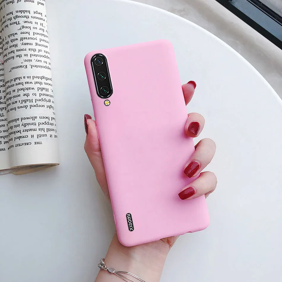 Яркий однотонный Мягкий силиконовый чехол для телефона Xiaomi MiA3 Mi A1 A2 A3 6 8 9 se 9T 10 10T Pro