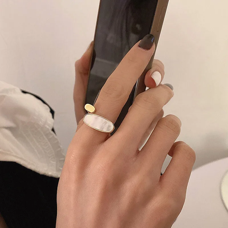 

Korean Golden Shell Word Ins Index Finger Online Influencer Ring Female Special-Interest Design Simple Fashion Personality Cold