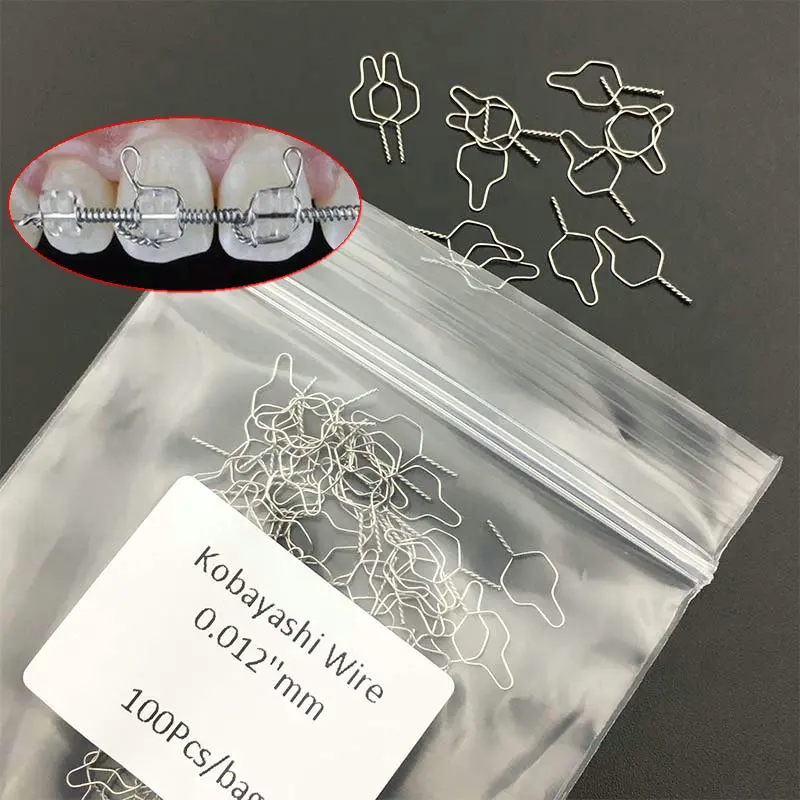 100 шт./пакет Dental Kobayashi Wire Archwire Ортодонтическая металлическая лигатурная стяжка