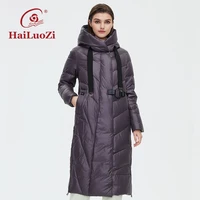 hailuozi 2021 new womens winter jacket new inclined placket women coat lengthened warm windproof hooded belt cotton parka 6032