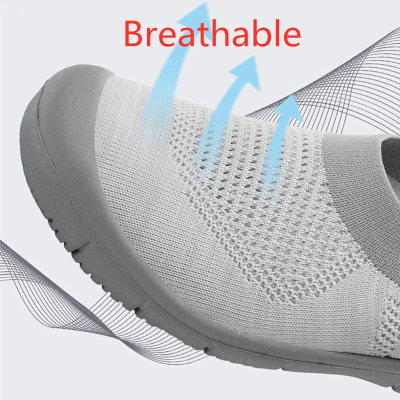 Women Shoes Women's Breathable Mesh Sneakers Shoes Ballet Flats Ladies Slip on Flats Loafers Shoes Plus Size 35-42