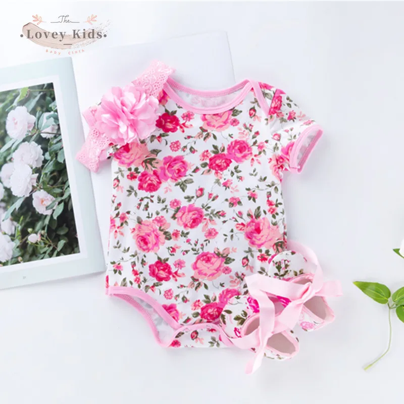 3 шт. хлопковые боди с круглым вырезом и коротким рукавом | Детская одежда обувь