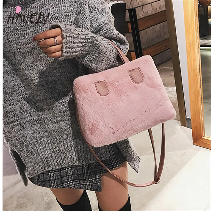 Новинка 2021 винтажная зимняя женская плюшевая сумка на плечо модные повседневные