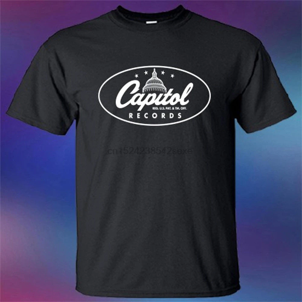 Новая мужская черная футболка с логотипом компании Capitol Records размер S 3XL| |