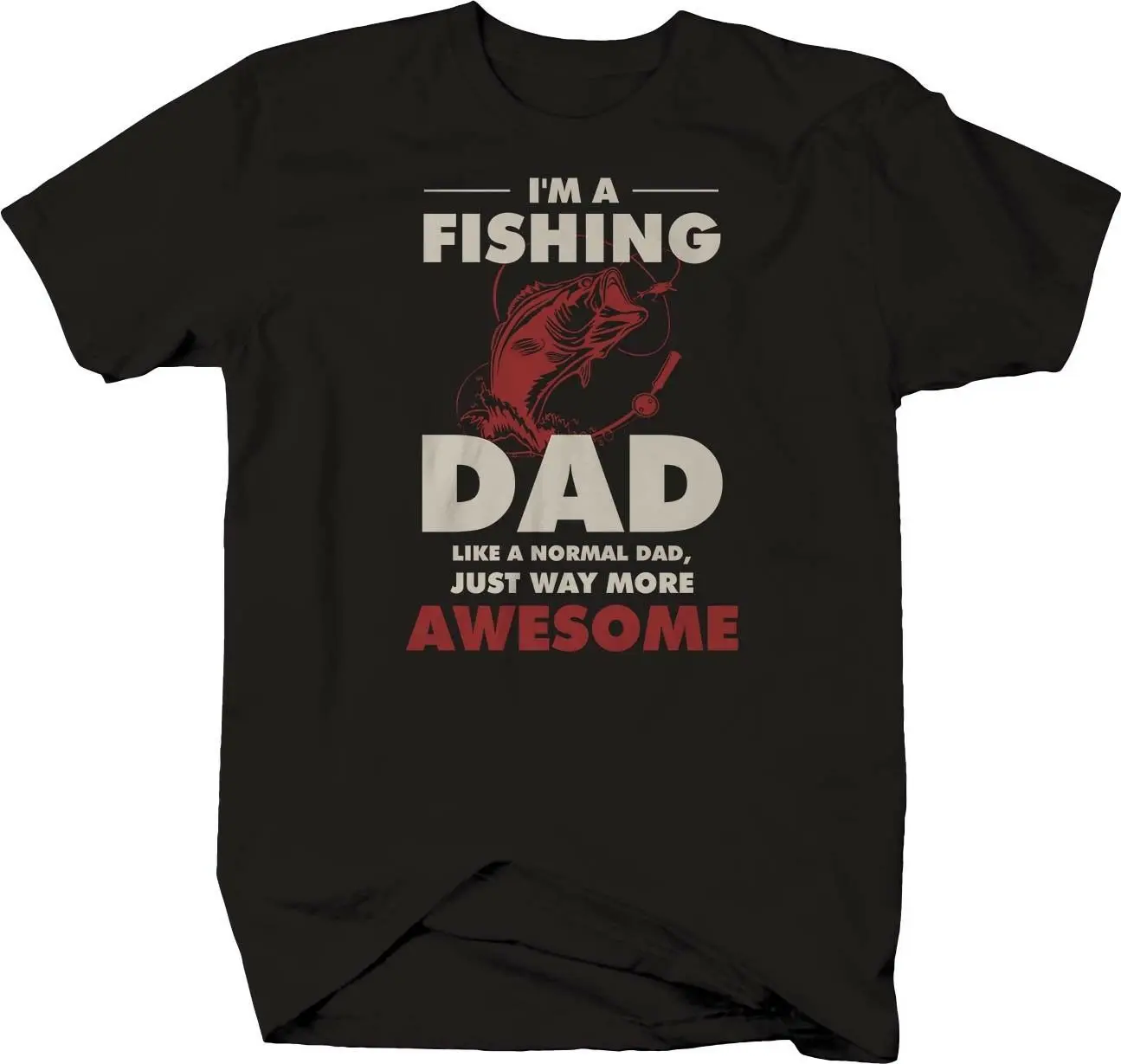 Рыбалка папа нормальная но больше потрясающая футболка|Мужские футболки| |