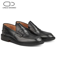 uncle saviano loafer wedding dress shoes for men fashion original designer office shoe luxury genuine leather handmade man shoes