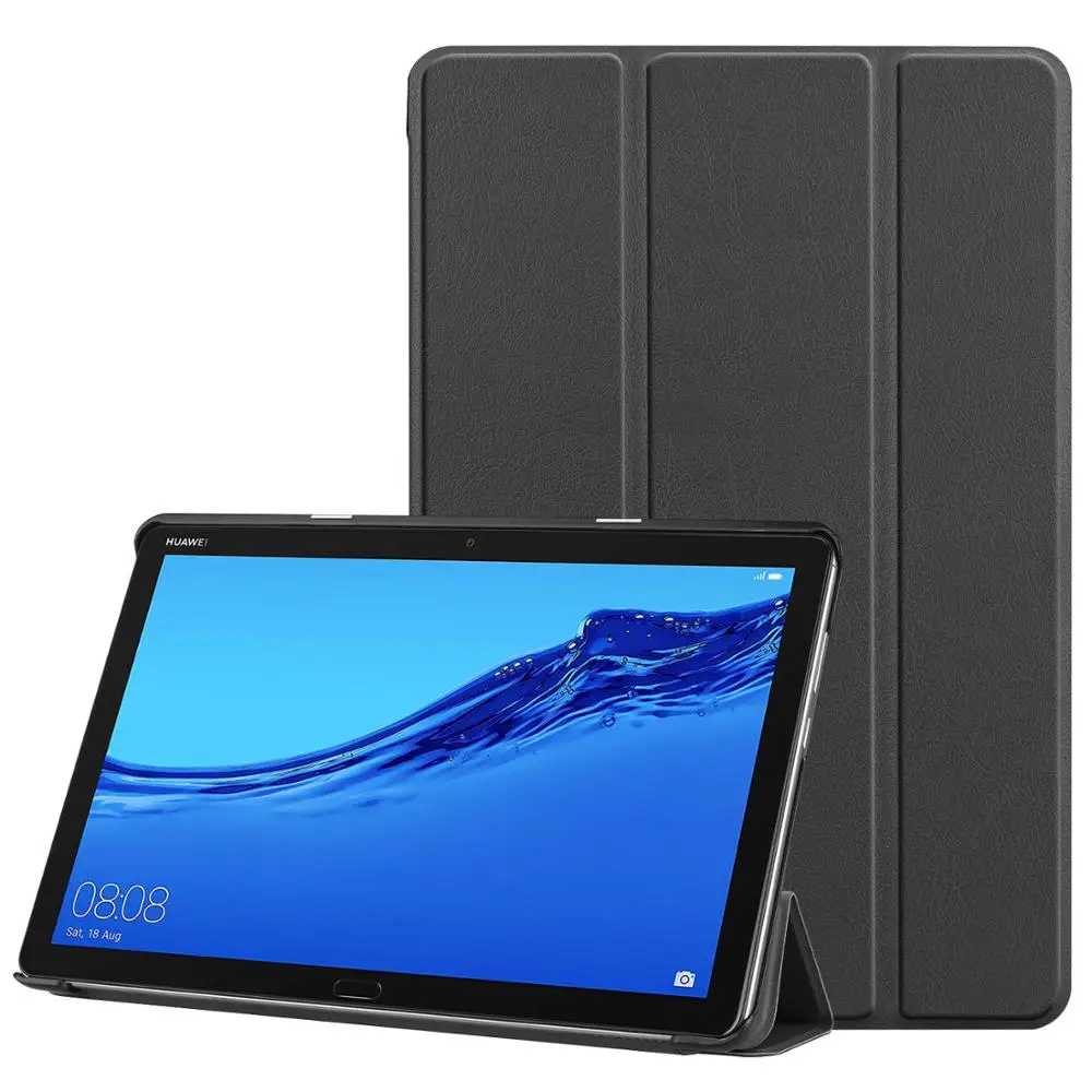 Чехол для Huawei MediaPad M5 Lite 10 ультратонкий трехскладной кожаный чехол с подставкой и