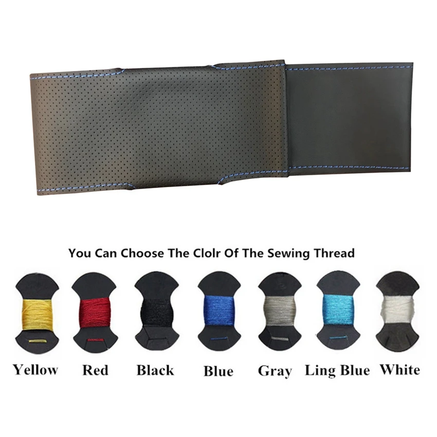 black artificial leather steering wheel covers hand stitched car steering wheel cover for ford mondeo mk4 2007 2012 s max 2008 free global shipping