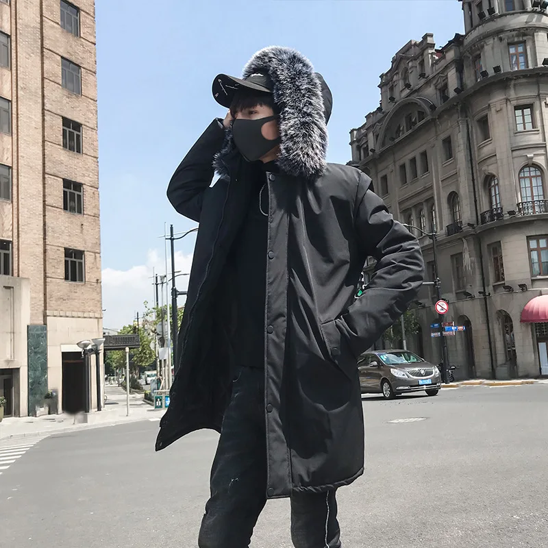 2019 зимние парки повседневный мужской жакет толстые длинные пальто ветровка