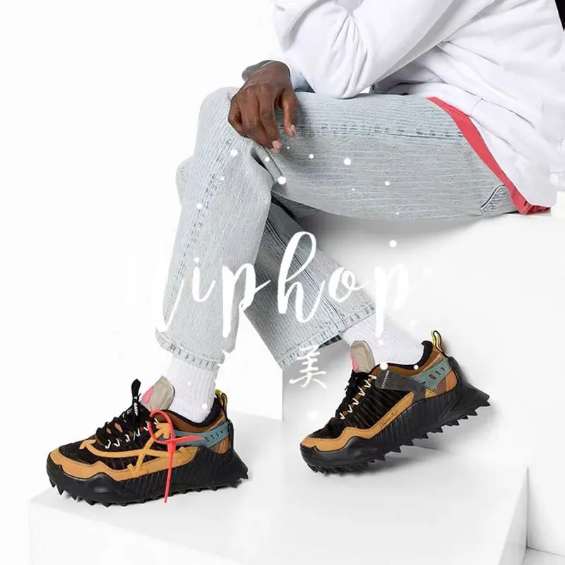 

OFF WHITE ladies fashion shoes 2020 luxury brand designer Arrow Chunky sneakers ladies white black street fashion take off shoes
