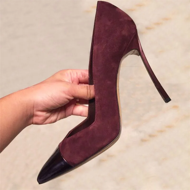 

2021 Pointed Toe Pumps 10cm High Thin Heel Pumps Elegant Ladies Party Office Shoes plus size escarpins femme petit talon